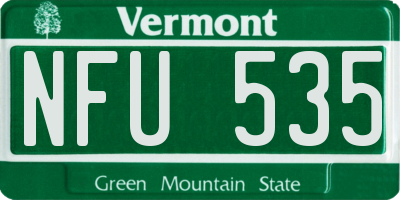 VT license plate NFU535