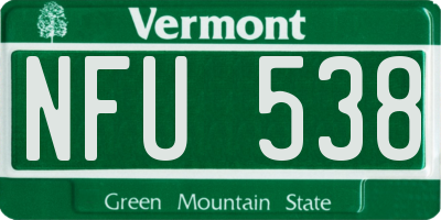 VT license plate NFU538
