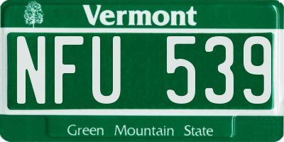 VT license plate NFU539