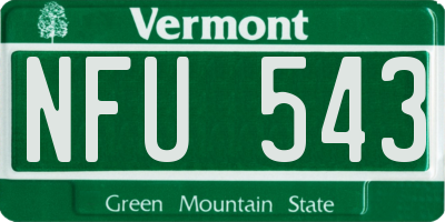 VT license plate NFU543