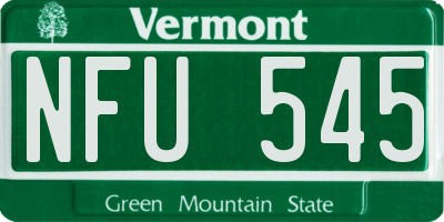 VT license plate NFU545