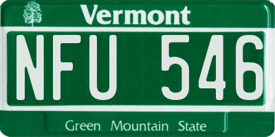 VT license plate NFU546
