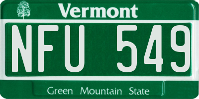 VT license plate NFU549