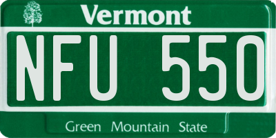VT license plate NFU550