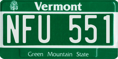 VT license plate NFU551