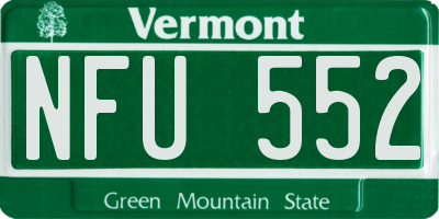 VT license plate NFU552
