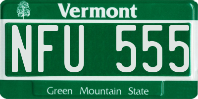 VT license plate NFU555