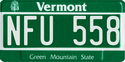 VT license plate NFU558