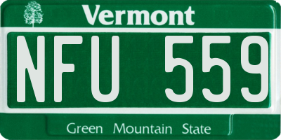 VT license plate NFU559