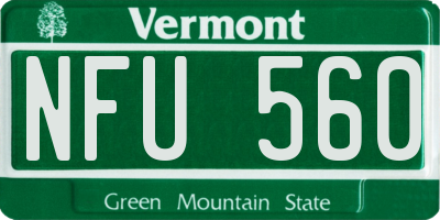 VT license plate NFU560