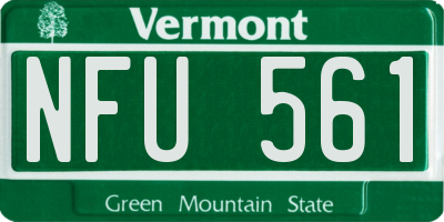 VT license plate NFU561