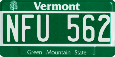 VT license plate NFU562
