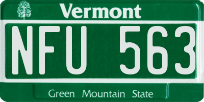 VT license plate NFU563