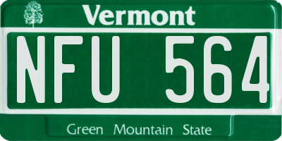 VT license plate NFU564
