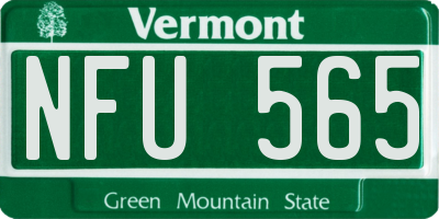 VT license plate NFU565