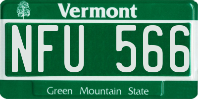 VT license plate NFU566