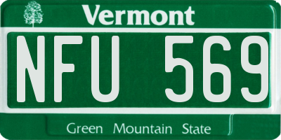VT license plate NFU569