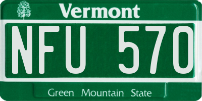 VT license plate NFU570