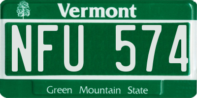 VT license plate NFU574