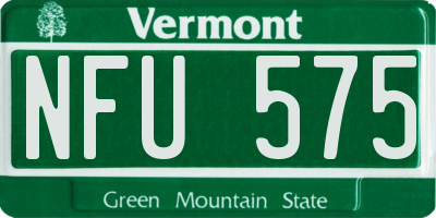 VT license plate NFU575