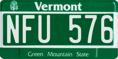 VT license plate NFU576
