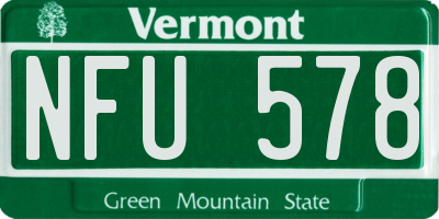 VT license plate NFU578