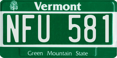 VT license plate NFU581
