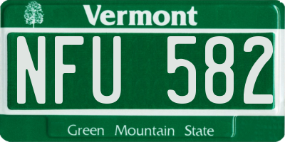 VT license plate NFU582