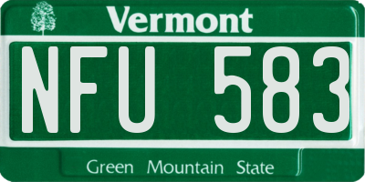 VT license plate NFU583