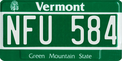 VT license plate NFU584