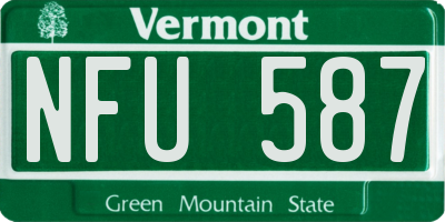 VT license plate NFU587