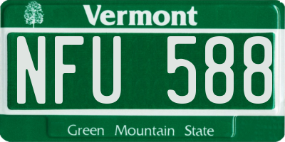 VT license plate NFU588