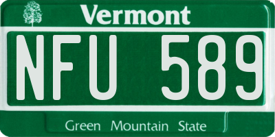 VT license plate NFU589