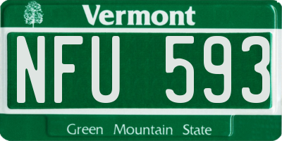VT license plate NFU593
