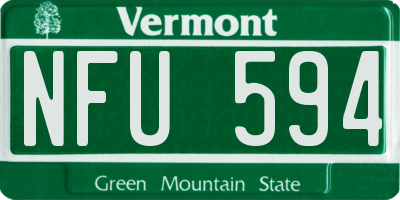 VT license plate NFU594