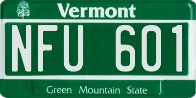VT license plate NFU601