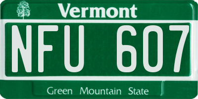 VT license plate NFU607