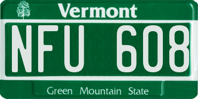 VT license plate NFU608