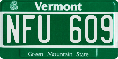VT license plate NFU609