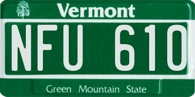 VT license plate NFU610