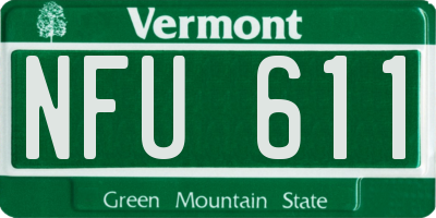 VT license plate NFU611
