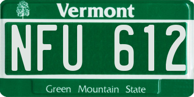VT license plate NFU612