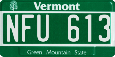 VT license plate NFU613