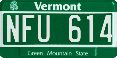 VT license plate NFU614