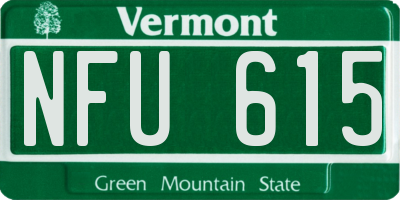 VT license plate NFU615