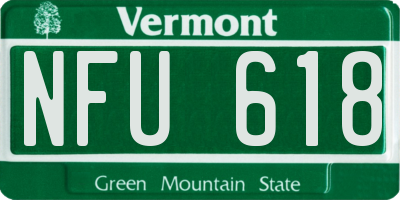 VT license plate NFU618