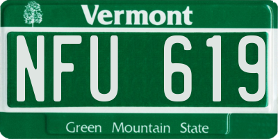 VT license plate NFU619