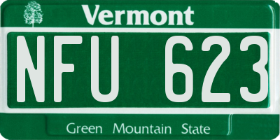 VT license plate NFU623