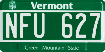 VT license plate NFU627