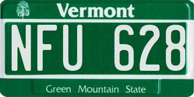 VT license plate NFU628